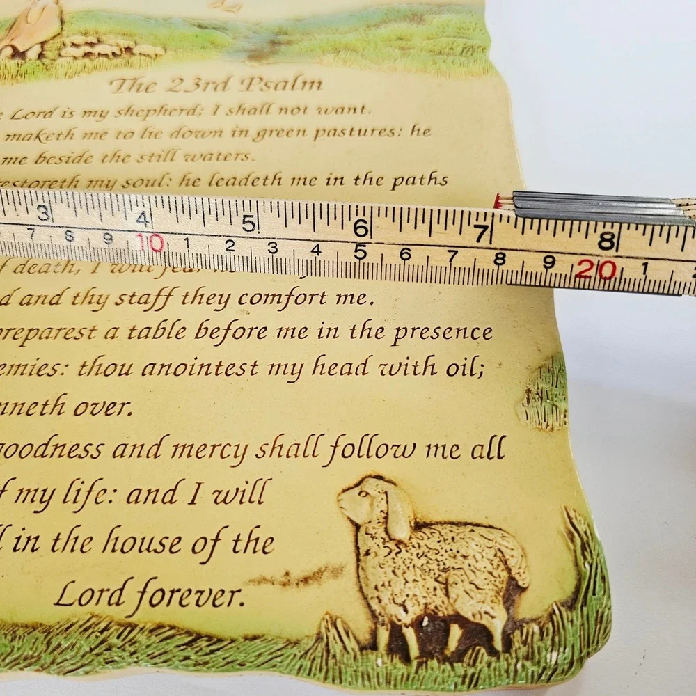 1990 Miller Studio 23rd Psalm Wall Plaque Shepherd Sheep Religious Decor Art